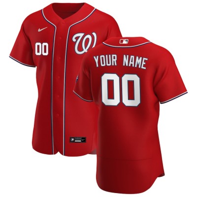 Washington Nationals Custom Men's Nike Red Alternate 2020 Authentic Player MLB Jersey